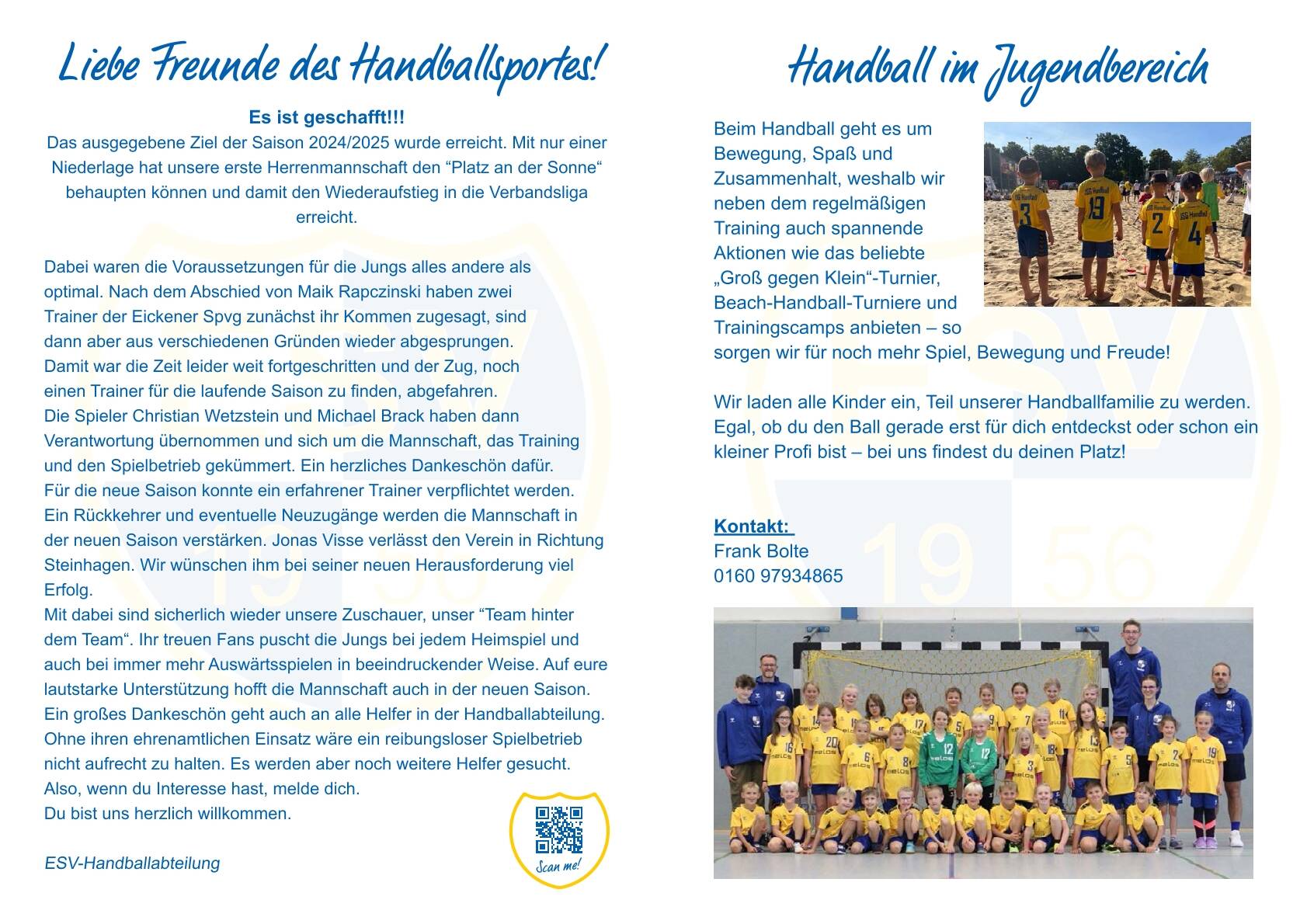 Flyer 1. Herren Saison 2025 - 2026 Teil 2 Flyer2024 2025 ESV Handball Eicken Bruche web page 0002 web